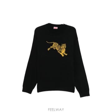 겐조 JUMPING 타이거 크루넥 스웨터 FG65PU8243FN99 B0712256670