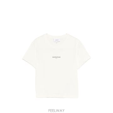 26SS Maison Kitsune 로고 코튼 T 셔츠 QW00100KJ70260063 TP571496736