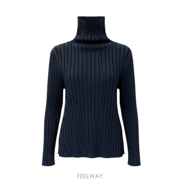 플리츠플리즈 미드나잇블루 터틀넥 상의 3