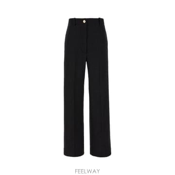 24FW PATOU 블랙 울 blend 팬츠 TR0020185999B TP577989262