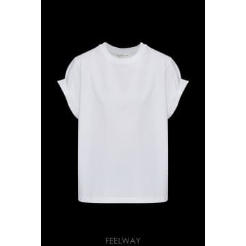 Victoria Beckham ���丮�ƺ��� T ���� with rolled �� sleeves 1226JTS007471A0WHITE TP574���丮�ƺ��� T ���� with rolled �� sleeves 1226JTS0074