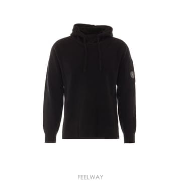 26FW C P  Company C p  company 블랙 니트 후드티 21CMKN098A110149A99