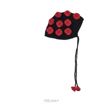 26SS ALANUI GRUNGE ROSES BONNET 모자 CHARCOAL RUBY LWLA03AE25K