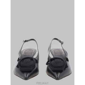 26FW 로저 비비에 Rose Vivier 슬링백 Pumps in 블랙 레더 RVW54345660VNVB99