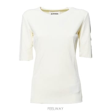 26SS 질샌더 쇼트 슬리브 Crepe T 셔츠 J04NC0002J65016105 TP570452689