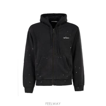 26FW CARHARTT 집 업 후드 스웨트 셔츠 with Paint Effect 프린트 I03691389E