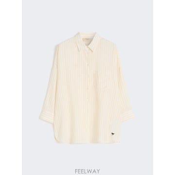 Max Mara 26SS �������� Camicia in tela di lino a righe   GIALLO CHIARO WE26SS �������� Camicia in tela di lino a righe   GIALLO