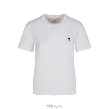Ami 26SS AMI TSHIRT DE COEUR CONTRASTE CROPPED FTS347724100 TP5726SS AMI TSHIRT DE COEUR CONTRASTE CROPPED FTS34772410