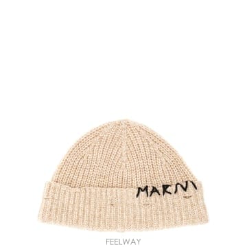 25FW Marni 비니 모자 WITH MENDING EMBROIDERY CLMC0173Q0UFH30100W