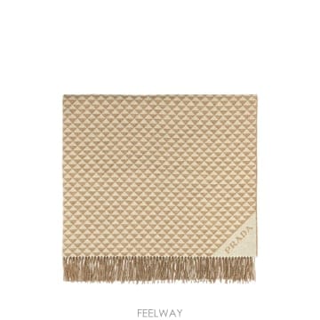 25SS 프라다 Embroidered 울 blend Symbole Double blanket OX10132G