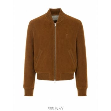 26 F/W 아미 아미 드 꾀흐 로고 스웨이드 지퍼 봄버 HJK152 B0012257255