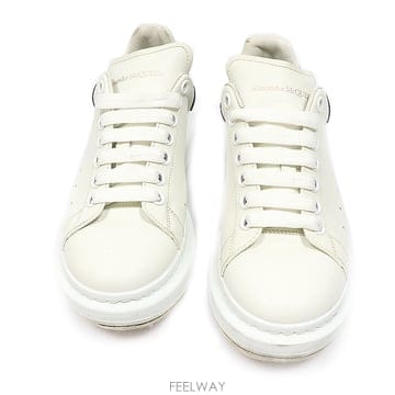 Alexander Mcqueen(알렉산더맥퀸) 553680 화이트 블랙 카프스킨 오버솔 남성스니커즈 39.5
