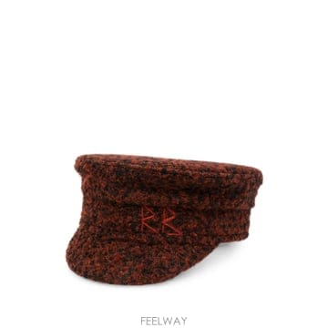 | Other Brand | Ruslan Baginskiy logo embroidered boucle baker boy hat 12139Ruslan Baginskiy logo embroidered boucle baker boy hat