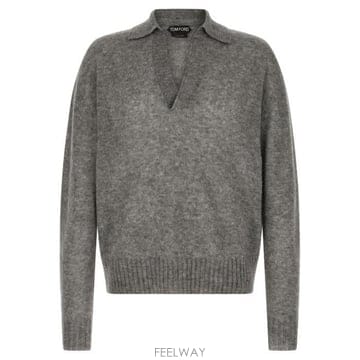 26 FW 톰포드 오픈 칼라 니트 폴로 셔츠 TAV KPL058YMK126