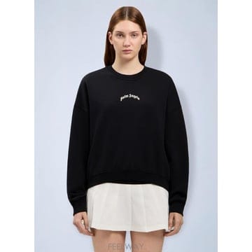 26 FW 팜앤젤스 여성 Curved Logo Crop Sweatshirt PWBA05DS26FLE00110