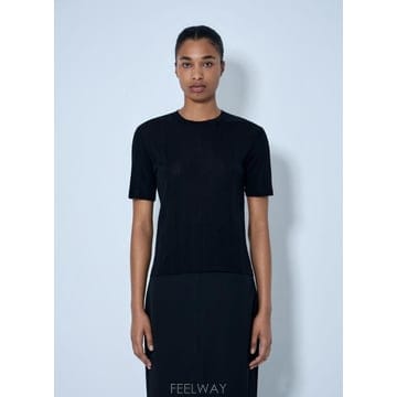 26 FW 더로우 여성 에티나 티셔츠 10990 K757 BLK TP875683355