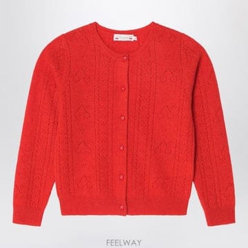 봉쁘앙 레드 캐시미어 가디건 F/W