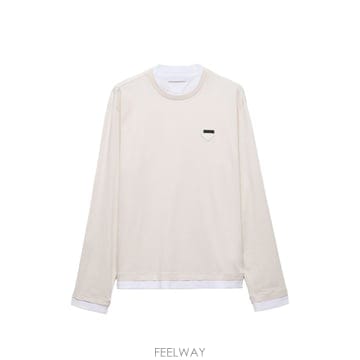 프라다 로고 코튼 티셔츠 UJL73B11CDF0P40 B0712183056