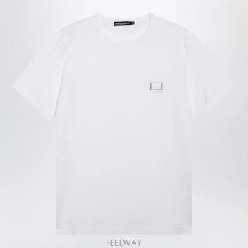 26 F/W 돌체 앤 가바나 코튼 티셔츠 WITH 로고 플라크 인 옵 B0052067921