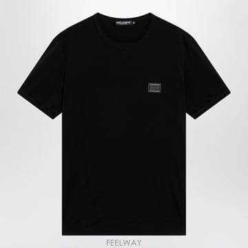 26 F/W 돌체 앤 가바나 코튼 티셔츠 WITH 로고 플라크 인 블 B0052067922