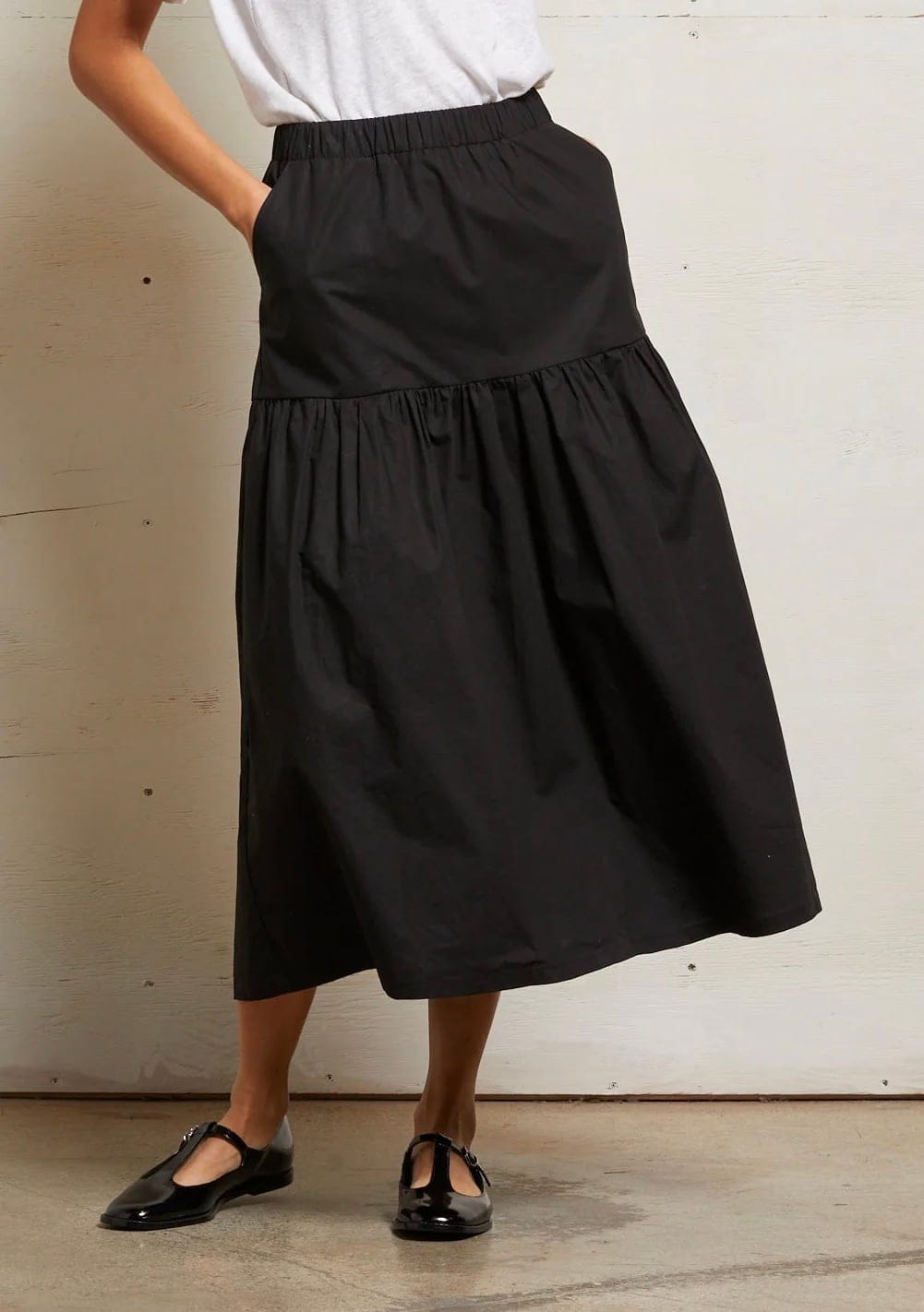 | Other Brand | PERFECTWHITETEE arielle woven poplin long skirt  True BlackPERFECTWHITETEE arielle woven poplin long skirt  True 
