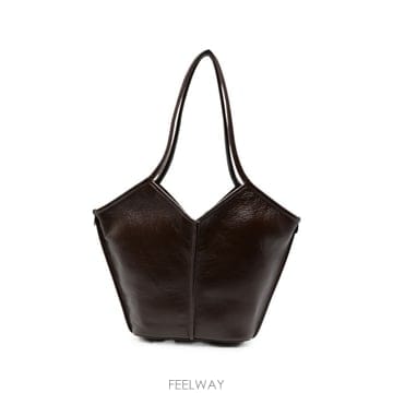 헤레우 CALELLA 스몰 레더 토트백 다크브라운