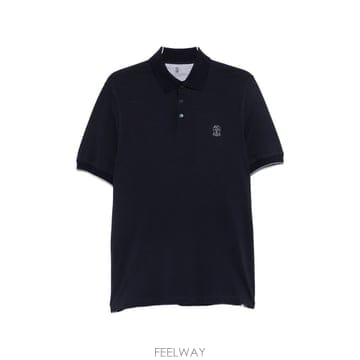 브루넬로 쿠치넬리 로고 코튼 폴로 셔츠 ME8548788CD325 B0712183060