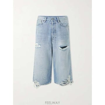 아크네 데님 쇼츠 블루