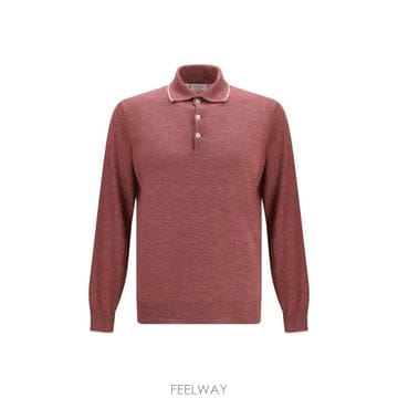 26SS 브루넬로 쿠치넬리 폴로 티셔츠 MHS805905 CCM86 BORDEAUX