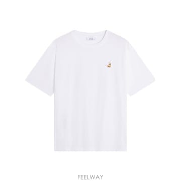 26SS Maison Kitsune Dreaming Fox 코튼 T 셔츠 QM00102KJ7026P100 T