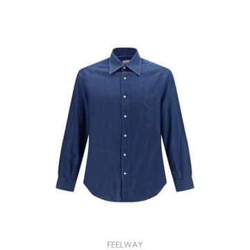 26SS 브루넬로 쿠치넬리 긴팔 셔츠 MR6830621 C003 BLUE
