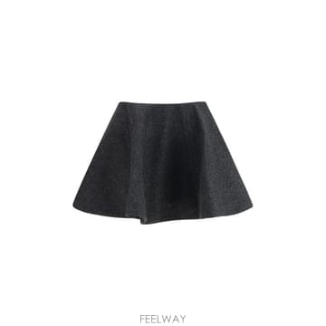 가니 플레어 울 미니스커트
