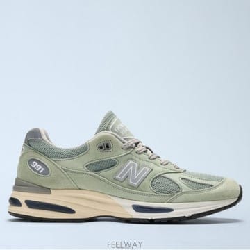 26 FW Made in UK 991v2 스웨이드 판넬 로우 스니커즈 그린 U991BB2