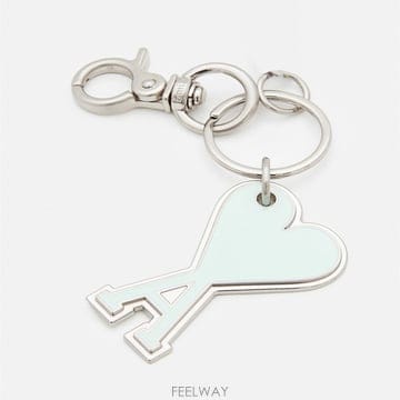 아미 하트 로고 키 체인 키링 아쿠아