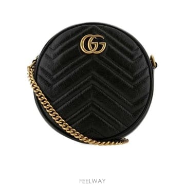 GUCCI 23FW ���� Borsa a tracolla GG Marmont in pelle nera 5501540OLE23FW ���� Borsa a tracolla GG Marmont in pelle nera 55