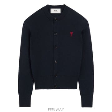 아미 A CREWNECKCARDIGANWITHAMIDECOEUR FKC361001414 TP573167428