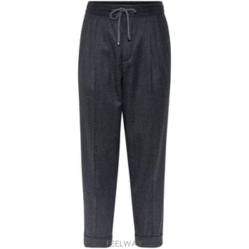 26FW 브루넬로 쿠치넬리 VIRGIN 울 핏 TROUSERS WITH DRAWSTRING ME226E171