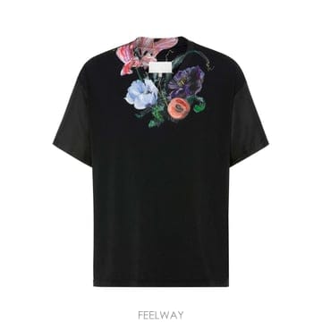26SS 메종마르지엘라 코튼 앤 실크 T 셔츠 With Floral Pattern S67GC0050S2457
