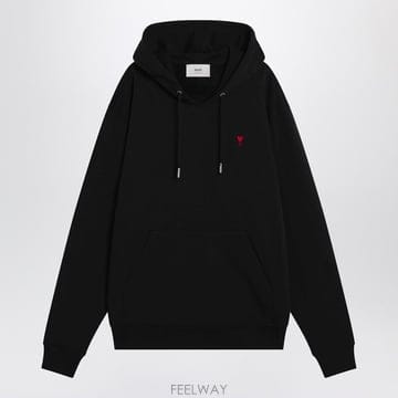 26FW 아미 블랙 Ami De Coeur 후드티 BFUSW235U730001 TP571829482