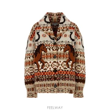 26SS 스텔라 매카트니 Embroidered 울 Fair Isle 오버사이즈 가디건 6K11583S2614