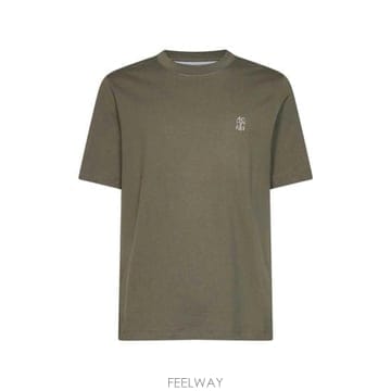 26FW 브루넬로 쿠치넬리 코튼 저지 크루넥 티셔츠 M0B138440 CSR69 GREEN
