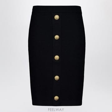 26SS Balmain 블랙 tweed pencil 스커트 GF1LC018KJ430PA TP571409149