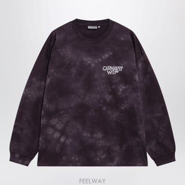 26SS 칼하트 Radiate 롱 sleeve 타이 dye organic 코튼 T 셔츠, purple I03
