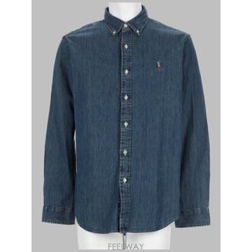 26FW 폴로 랄프로렌 포니로고 자수 데님 셔츠 710792043 001DENIM