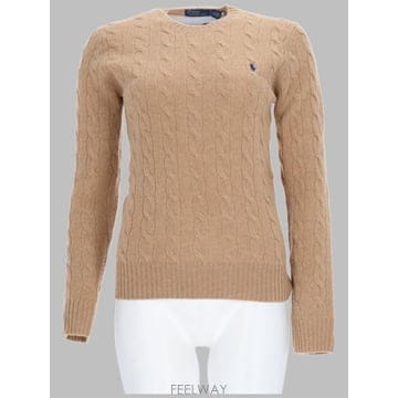 26FW 폴로 랄프로렌 폴로 자수 케이블 니트 스웨터 211971865 002COLLECTIONCAMEL M