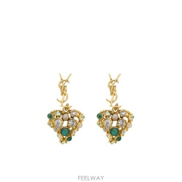 Saint Laurent ���ζ� ���ζ� ��Ʈ Pendant Hammered Cassandre Earrings 872867Y15VR92���ζ� ���ζ� ��Ʈ Pendant Hammered Cassandre Earrings