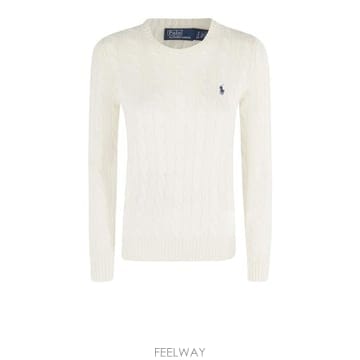 26FW 폴로 랄프로렌 폴로 자수 케이블 니트 스웨터 211971865 001 AUTHENTIC CREAM