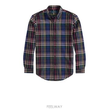 25FW 폴로 랄프로렌 긴팔 셔츠 710 P00524 001 NAVY WINE MULTI