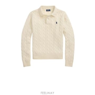 26FW 폴로 랄프로렌 케이블 폴로 니트 211 972132 001 AUTHENTIC CREAM