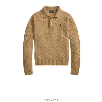 26FW 폴로 랄프로렌 케이블 폴로 니트 211 972132 002 COLLECTION CAMEL MELAN